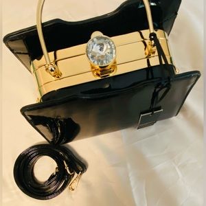 NWT Gramercy & Grand Black & Gold Vegan Purse